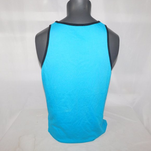 Hard Rock Hotel Cancun Mexico Mens L Striped Tank Top Blue Yellow Orange White - Picture 7 of 8